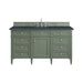 Brittany 60" Single Vanity, Saddle Brown w/ 3 CM Ethereal Noctis Silestone Top w/FreePower Wireless Charger