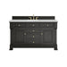 Brookfield 60" Single Vanity, Black Onyx w/ 3 CM Ethereal Noctis Silestone Top