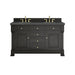 Brookfield 60" Double Vanity, Black Onyx w/ 3 CM Parisien Bleu Silestone Top