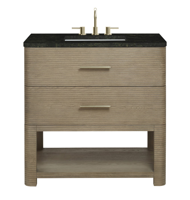Lucian 36" Single Vanity, Pebble Oak, w/ 3 CM Phantome Eclos Widespread Top