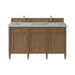 Brittany 60" Double Vanity in Bright White, w/ 3 CM Siberian Silestone Top w/FreePower Wireless Charger