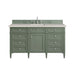 Brittany 60" Single Vanity, Saddle Brown w/ 3 CM Victorian Silver Silestone Top w/FreePower Wireless Charger