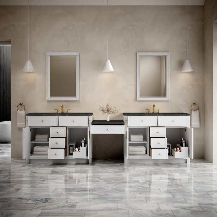 James Martin Vanities Bellshire 120" Dual Vanity Set with 24" Make-Up Counter