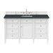Brittany 60" Single Vanity, Victory Blue w/ 3 CM Eternal Jasmine Pearl Silestone Top