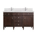 Brittany 60" Double Vanity, Black Onyx, w/ 3 CM Tajnar Eclos Top w/FreePower Wireless Charger