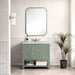 James Martin Breckenridge 36" Single Bathroom Vanity in Smokey Celadon, shown in a bathroom setting