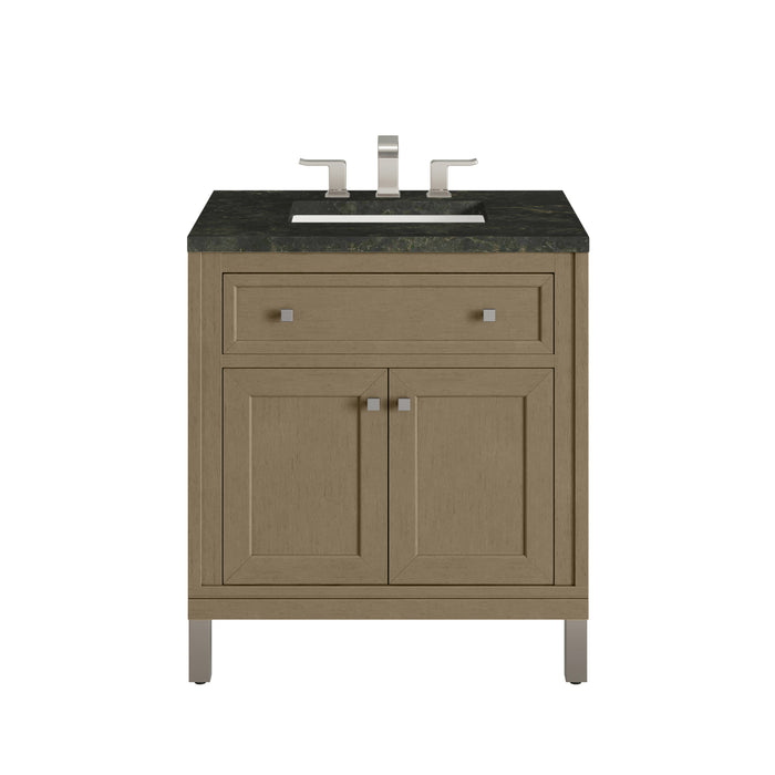 Chicago 30" Single Vanity, Walnut Whisper, w/ 3 CM Phantome Eclos Top