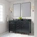 Brittany 60" Double Vanity, Pecan w/ 3 CM Charcoal Soapstone Silestone Top