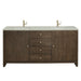 Gracyn 72" Double Vanity, Coastal Driftwood, w/ 3 CM Victorian Silver Quartz Widespread Top