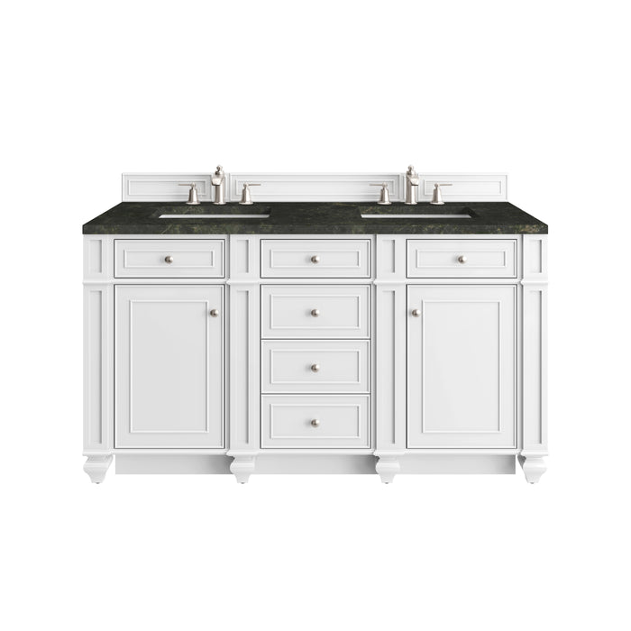 Bristol 60" Double Vanity, Bright White, w/ 3 CM Phantome Eclos Top