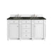 Bristol 60" Double Vanity, Bright White, w/ 3 CM Phantome Eclos Top
