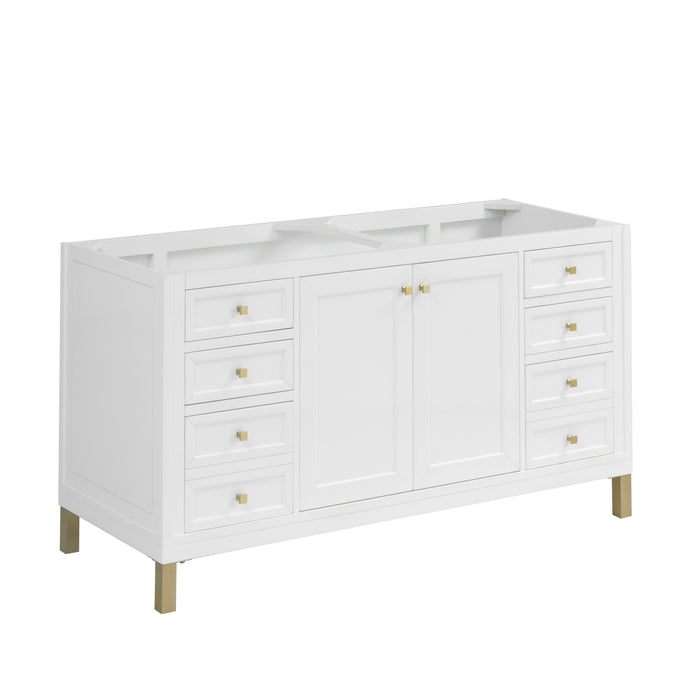 Chicago 60" Double Vanity, Glossy White