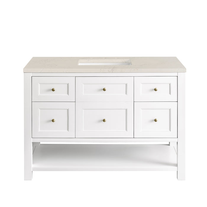 Breckenridge 48" Single Vanity, Whitewashed Oak w/ 3 CM Eternal Jasmine Pearl Silestone Top