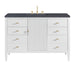 Myrrin 48" Single Vanity, Bright White w/ 3 CM Charcoal Soapstone Silestone Top
