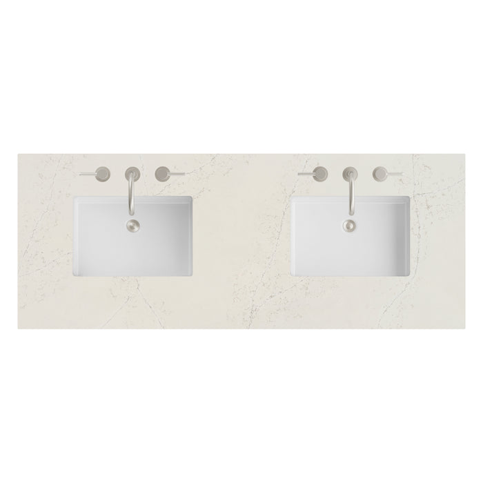 60" Double Top, 3CM Siberian Silestone w/ Sink