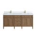 Brittany 72" Double Vanity, Bright White Vanity w/ 3 CM Ethereal Noctis Silestone Top