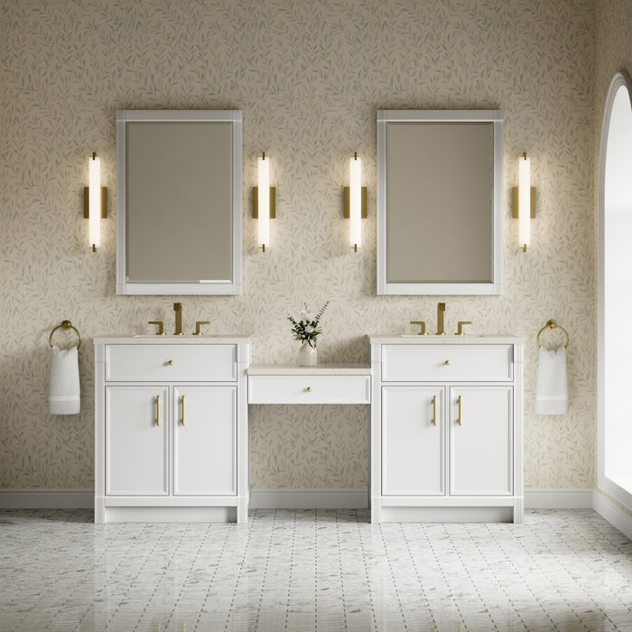 James Martin Vanities Bellshire 84" Dual Vanity Set with 24" Make-Up Counter