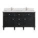 Lorelai 60" Double Vanity, Black Onyx w/ Single Hole 3 CM White Zeus Silestone Top & Backsplash