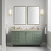 James Martin Chicago 60" Double Bathroom Vanity in Smokey Celadon, shown in a bathroom setting
