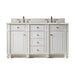 Bristol 60" Double Vanity, Bright White w/ 3 CM Ethereal Noctis Silestone Top w/FreePower Wireless Charger