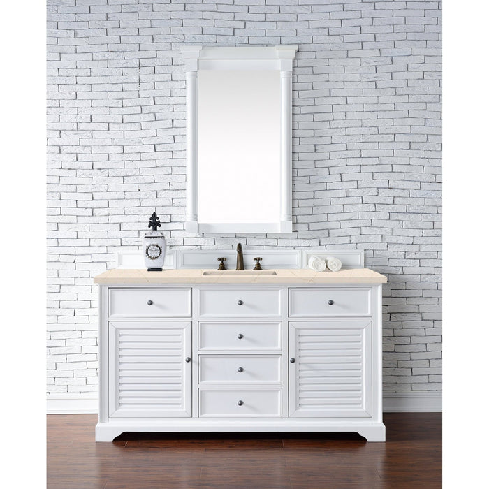 James Martin Vanities Savannah 60" Bright White Single Vanity