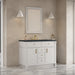 Bellshire 48" Single Vanity, Honey Oak w/ 3 CM Parisien Bleu Silestone Top w/FreePower Wireless Charger