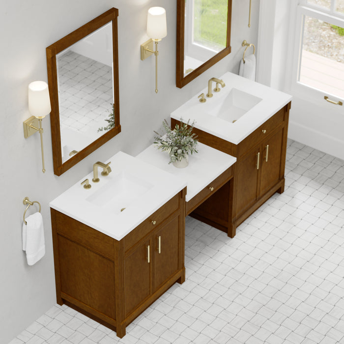 James Martin Vanities Bellshire 84" Dual Vanity Set with 24" Make-Up Counter