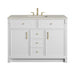 Bellshire 48" Single Vanity, Bright White w/ 3 CM Siberian Silestone Top