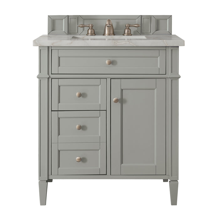 Brittany 30" Single Vanity, Urban Gray, w/ 3 CM Victorian Silver Silestone Top