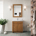 James Martin Bristol 30" Single Bathroom Vanity in Saddle Brown, shown in a bathroom setting