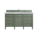 Brittany 60" Single Vanity, Saddle Brown w/ 3 CM Eternal Jasmine Pearl Silestone Top w/FreePower Wireless Charger