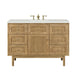 Laurent 48" Single Vanity, Honey Oak w/ 3 CM Victorian Silver Silestone Top w/FreePower Wireless Charger