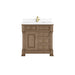 Brookfield 36" Single Vanity, Pecan w/ Single Hole 3CM White Zeus Silestone Top & Backsplash