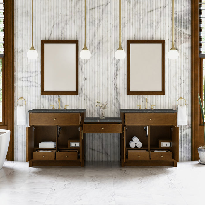 James Martin Vanities Bellshire 96" Dual Vanity Set with 24" Make-Up Counter