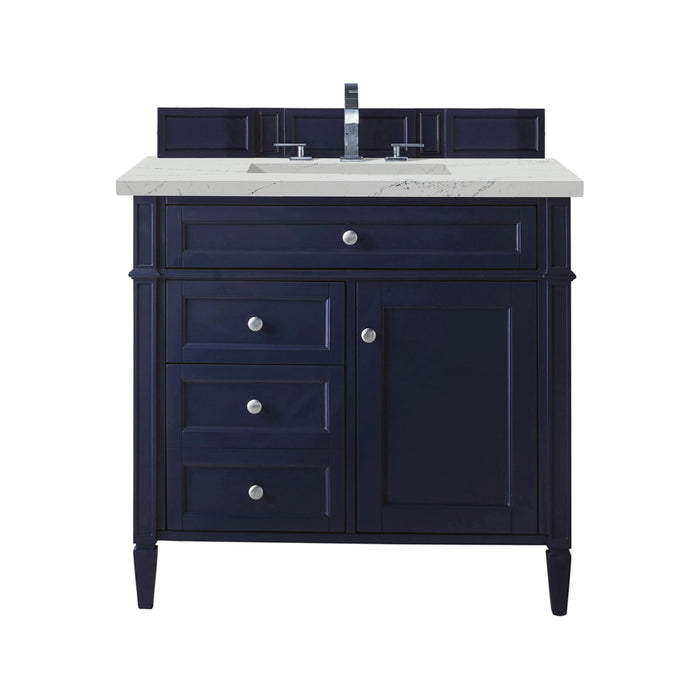 Brittany 36" Single Vanity, Victory Blue w/ 3 CM Ethereal Noctis Silestone Top