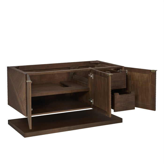 Marcello 48" Single Vanity, Chestnut w/ 3 CM Ethereal Noctis Silestone Top w/ FreePower Wireless Charger
