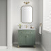James Martin Chicago 30" Single Bathroom Vanity in Smokey Celadon, shown in a bathroom setting