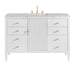 Myrrin 48" Single Vanity, Bright White w/ 3 CM Eternal Jasmine Pearl Silestone Top