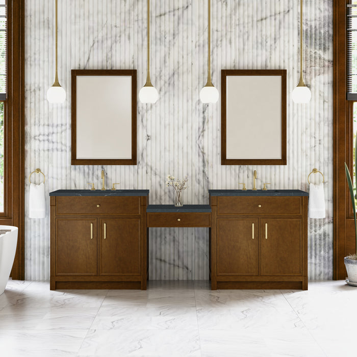 James Martin Vanities Bellshire 96" Dual Vanity Set with 24" Make-Up Counter