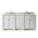 Bristol 72" Double Vanity, Bright White w/ 3 CM White Zeus Silestone Top