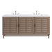 Portland 72" Double Vanity Whitewashed Walnut w/ 3 CM White Zeus Silestone Top