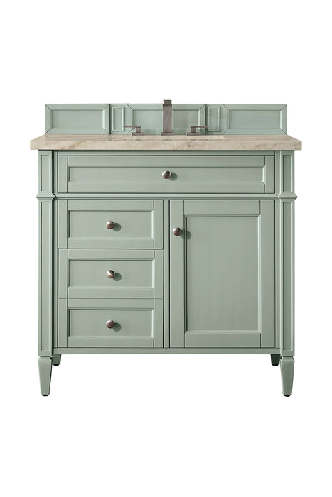 Brittany 36" Single Vanity, Sage Green, w/ 3 CM Tajnar Eclos Top