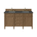 Brittany 60" Double Vanity, Bright White Vanity w/ 3 CM White Zeus Silestone Top