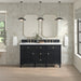 Lorelai 60" Double Vanity, Whitewashed Oak w/ 3 CM Ethereal Noctis Silestone Top w/FreePower Wireless Charger