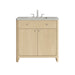 Gracyn 36" Single Vanity, Coastal Driftwood, w/ 3 CM Victorian Silver Quartz Widespread Top
