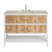 Olena 48" Single Vanity, Light Mappa Burl and Polished White, w/ 3 CM Tajnar Eclos Top