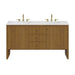 Hudson 60" Double Vanity, Honey Oak w/ 3 CM White Zeus Silestone Top