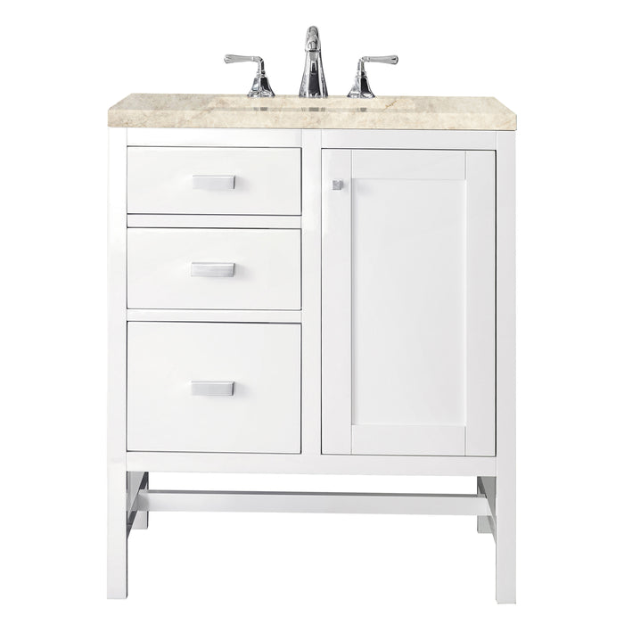 Addison 30" Single Vanity, Glossy White, w/ 3 CM Tajnar Eclos Top