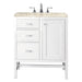 Addison 30" Single Vanity, Glossy White, w/ 3 CM Tajnar Eclos Top