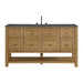 Breckenridge 60" Single Vanity, Light Natural Oak, w/ Single Hole 3 CM White Zeus Quartz Top & Backsplash